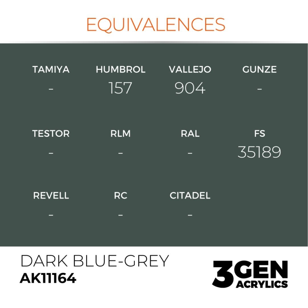 AK Interactive 3 Gen Acrylics AK11164 Dark Blue-Grey 17ml
