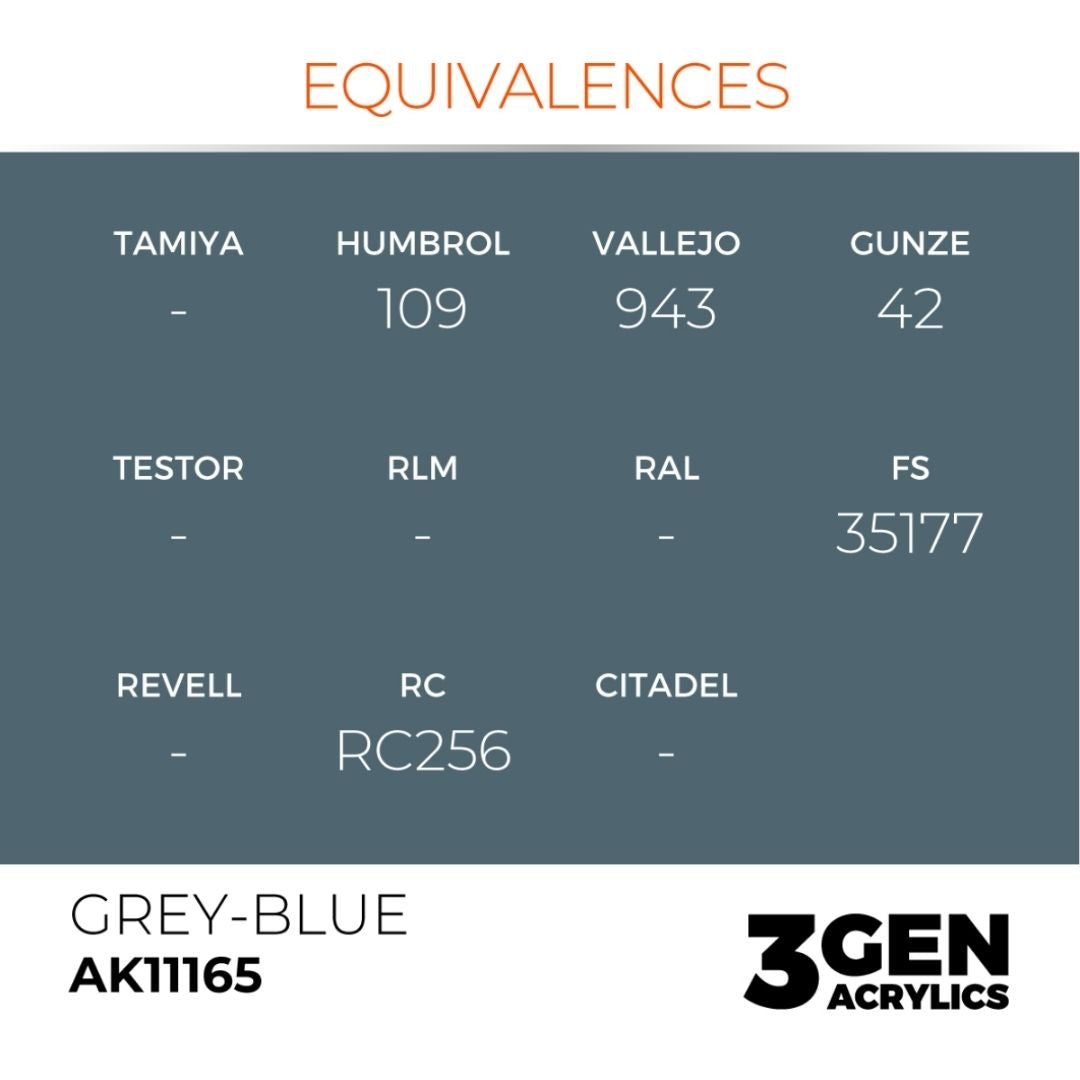 AK Interactive 3 Gen Acrylics AK11165 Grey-Blue 17ml
