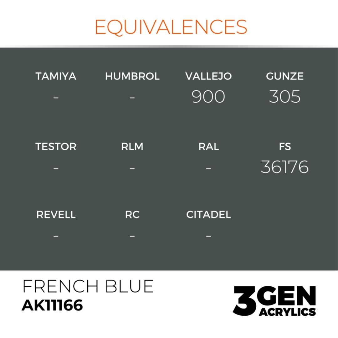 AK Interactive 3 Gen Acrylics AK11166 French Blue 17ml
