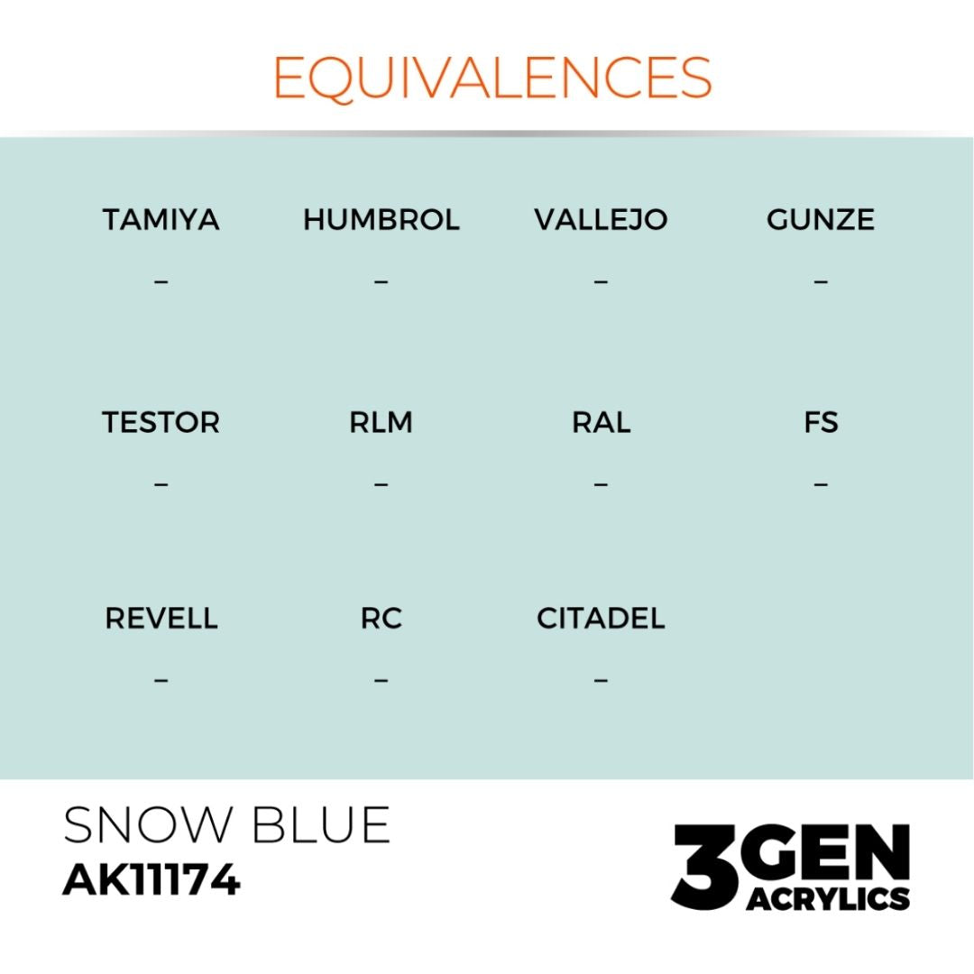 AK Interactive 3 Gen Acrylics AK11174 Snow Blue 17ml