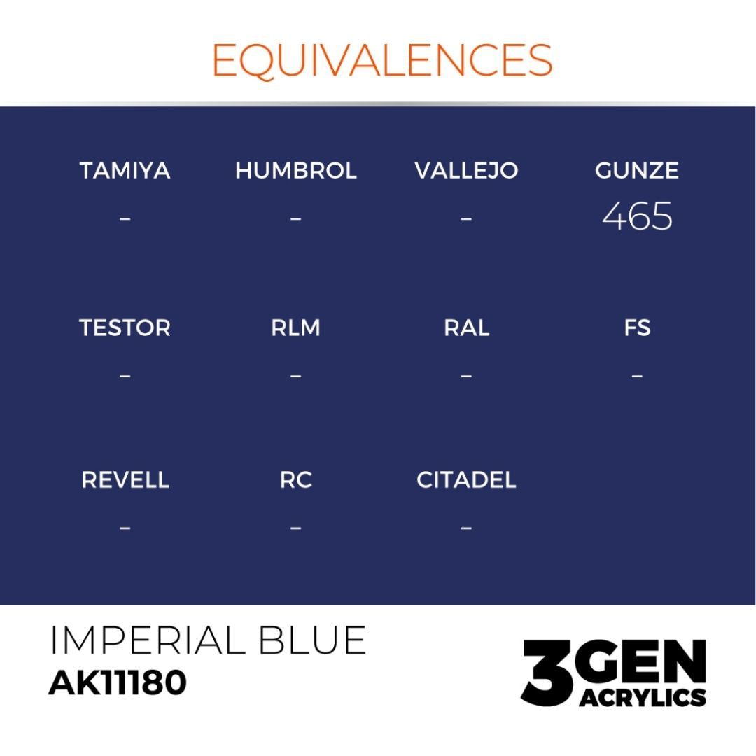 AK Interactive 3 Gen Acrylics AK11180 Imperial Blue 17ml