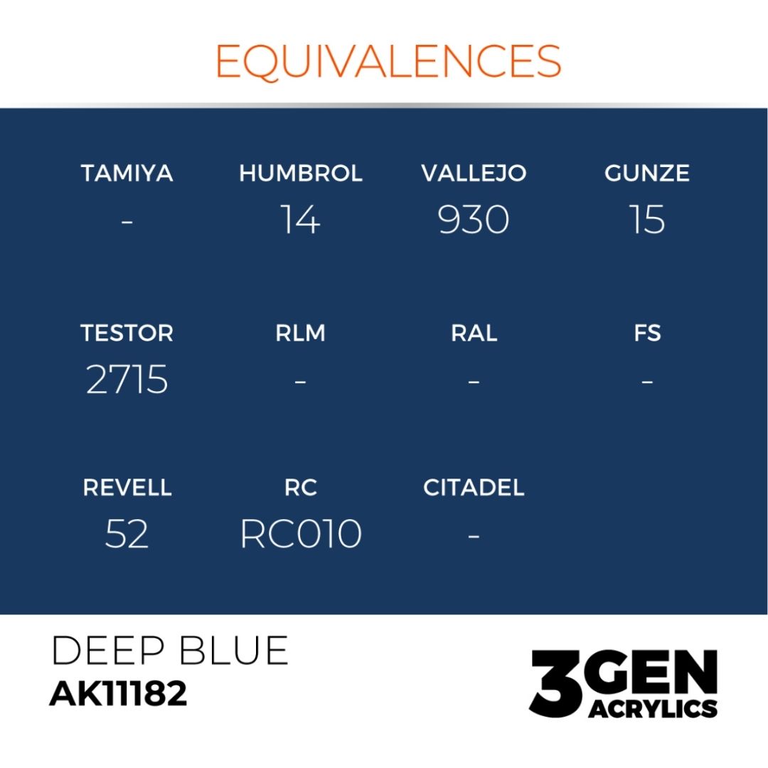 AK Interactive 3 Gen Acrylics AK11182 Deep Blue 17ml