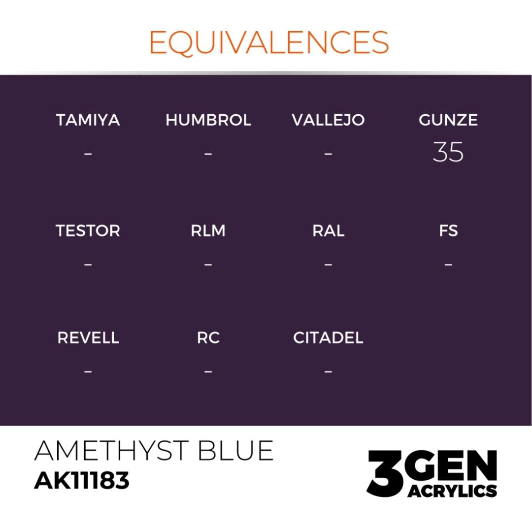 AK Interactive 3 Gen Acrylics AK11183 Amethyst Blue 17ml
