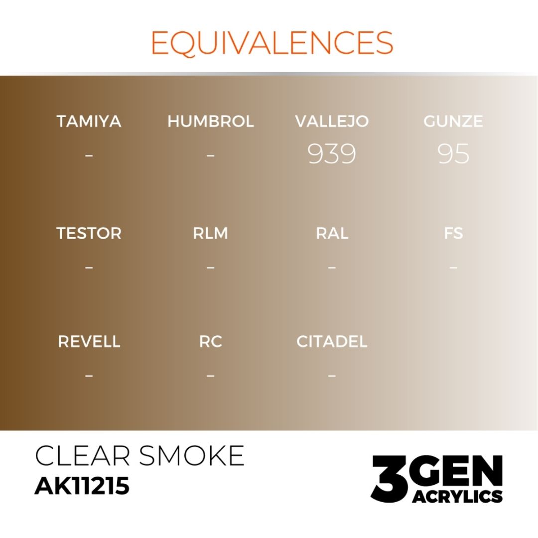 AK Interactive 3 Gen Acrylics AK11215 Clear Smoke 17ml