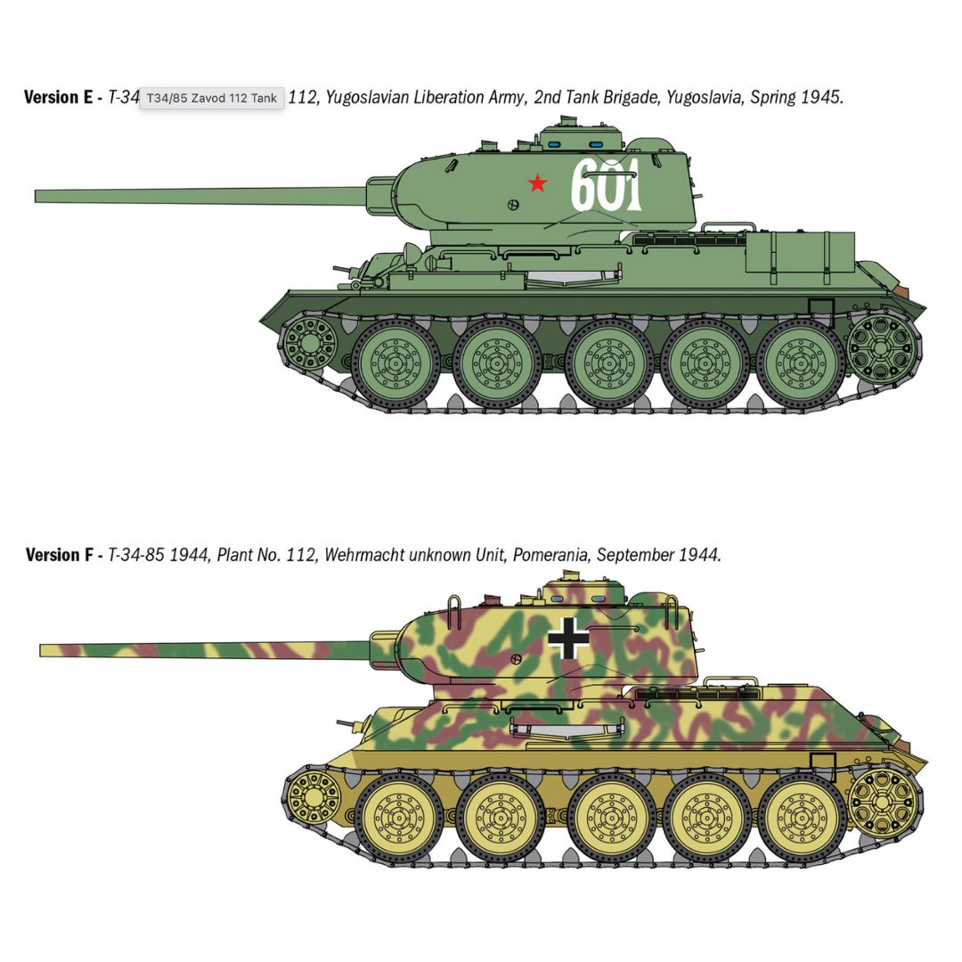ITALERI 1/35 T34/85 Zavod 112 -1944 (6758)