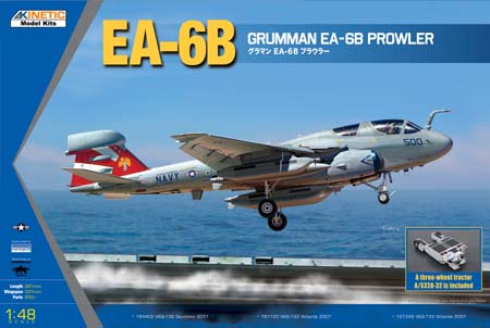 1/48 Grumman EA-6B Prowler (New Wings) with a Three-Wheel Tractor(KINETIC K48044)