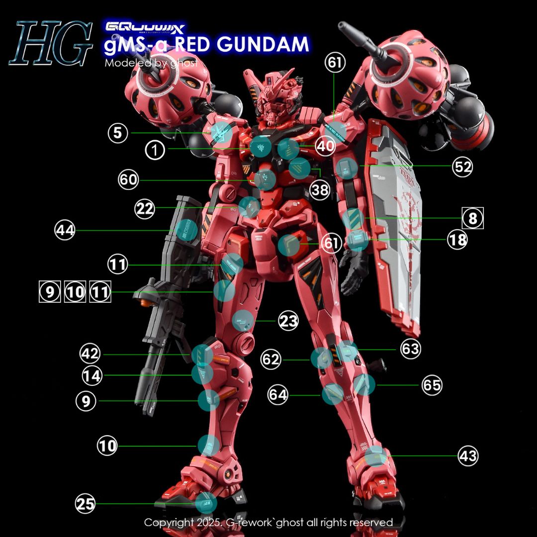 G-Rework Decal - [HG] GQUUUUUUX GMS-A RED GUNDAM