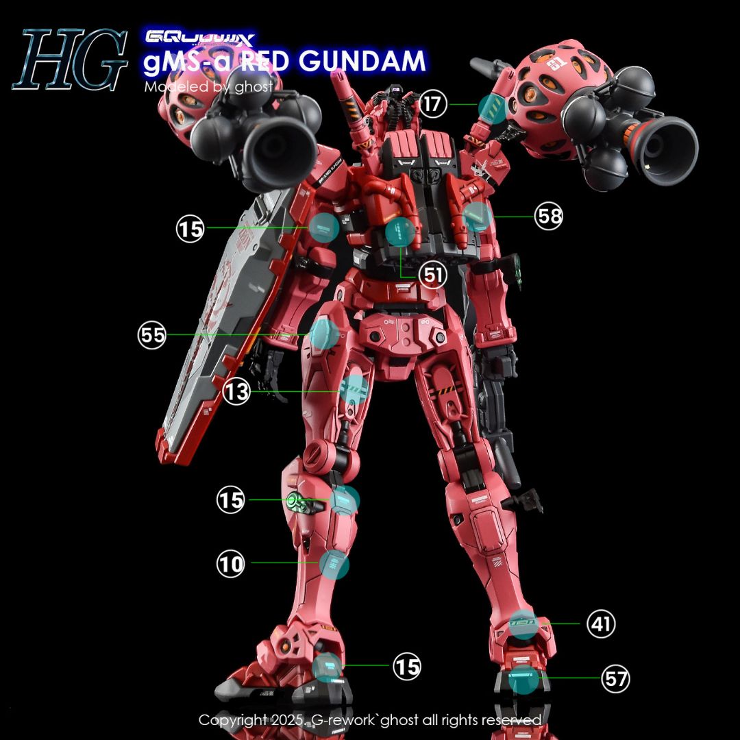 G-Rework Decal - [HG] GQUUUUUUX GMS-A RED GUNDAM