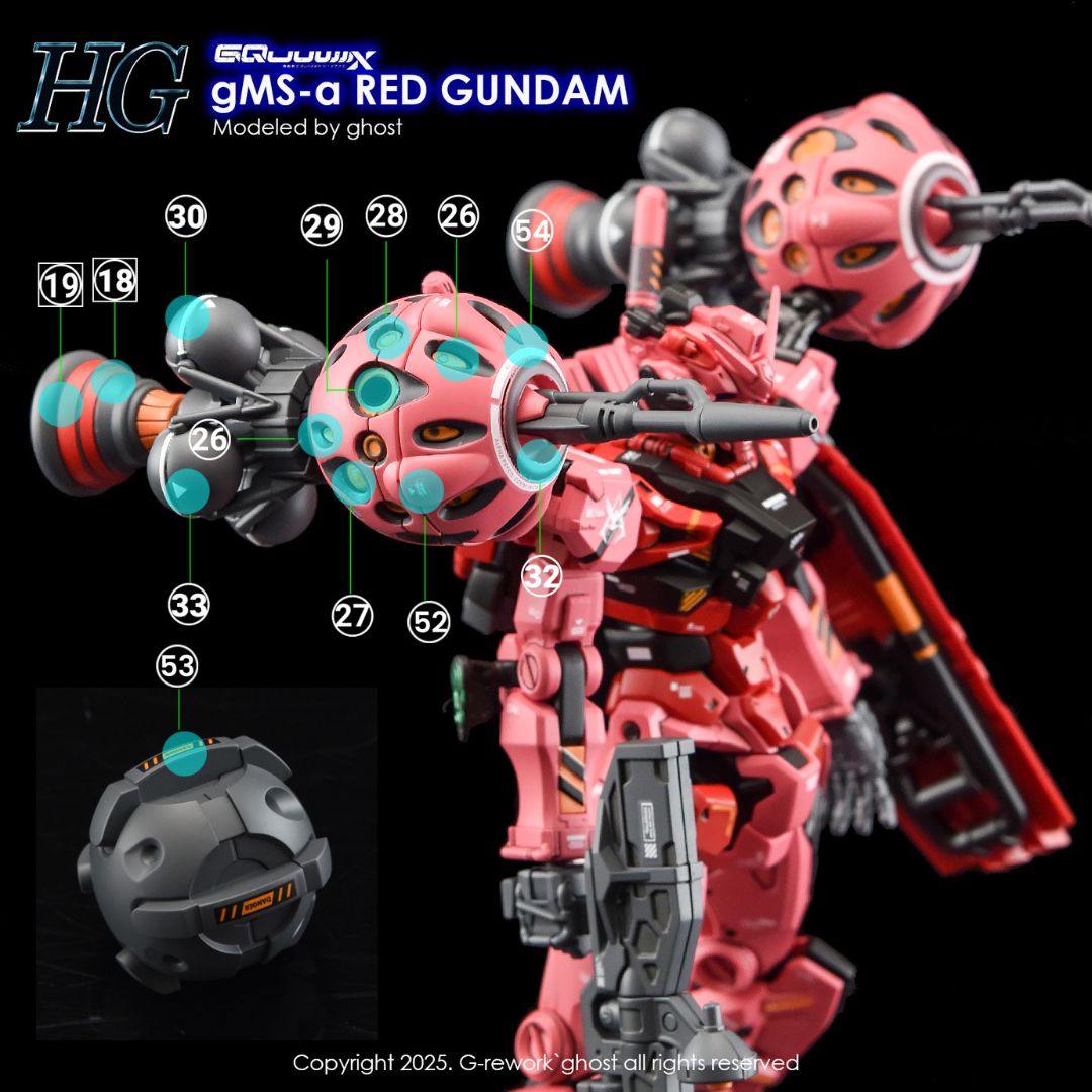 G-Rework Decal - [HG] GQUUUUUUX GMS-A RED GUNDAM