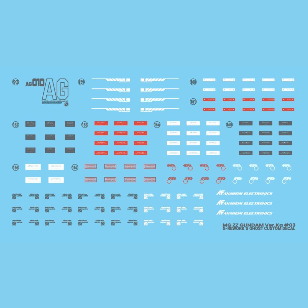 G-Rework Decal - [MG] MSZ-010 ZZ GUNDAM VER KA & ENHANCED PARTS