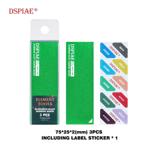 DSPIAE AS-GN25 Aluminum Alloy Sanding Board (Green) 3 pcs