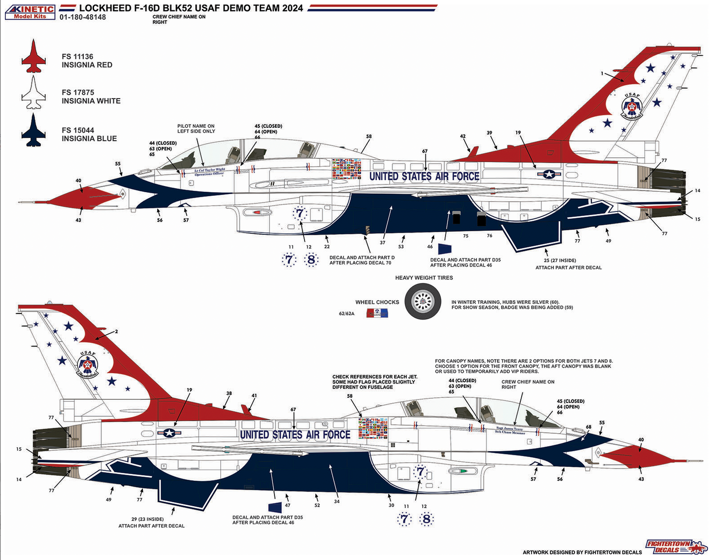 1/48 F-16D Thunderbirds (KINETIC K48148)