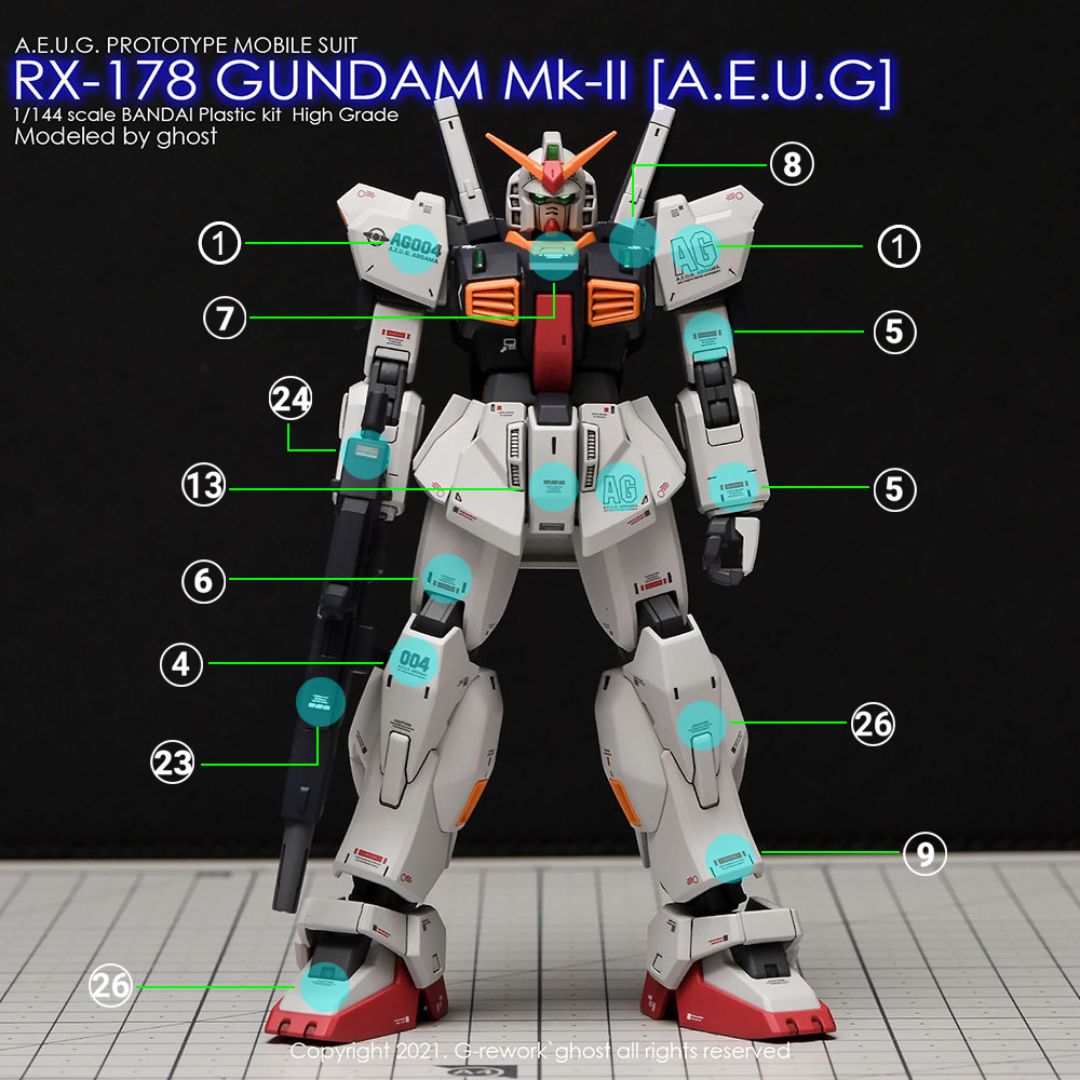 G-Rework Decal - [HG] RX-178 GUNDAM MK-II (AEUG)