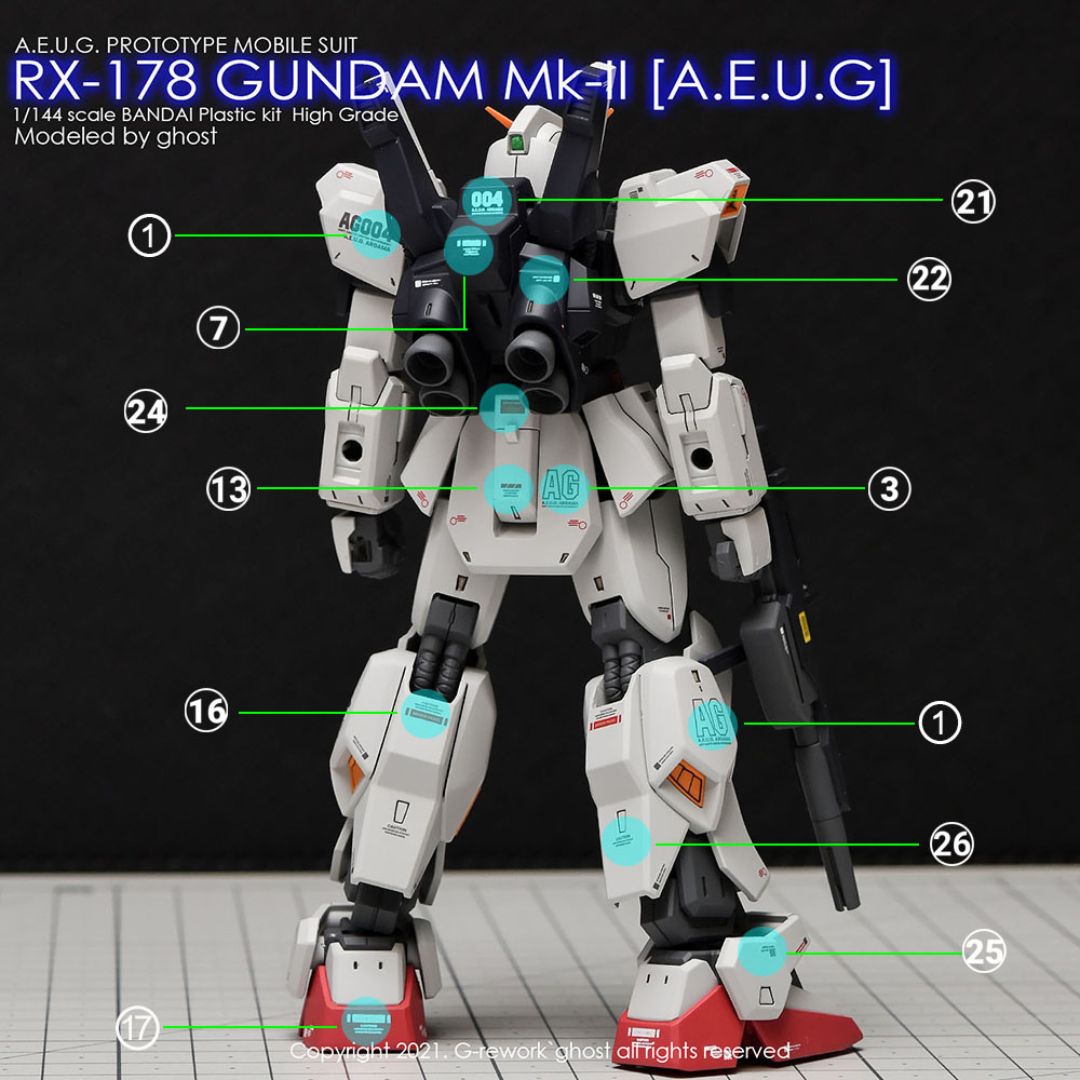 G-Rework Decal - [HG] RX-178 GUNDAM MK-II (AEUG)