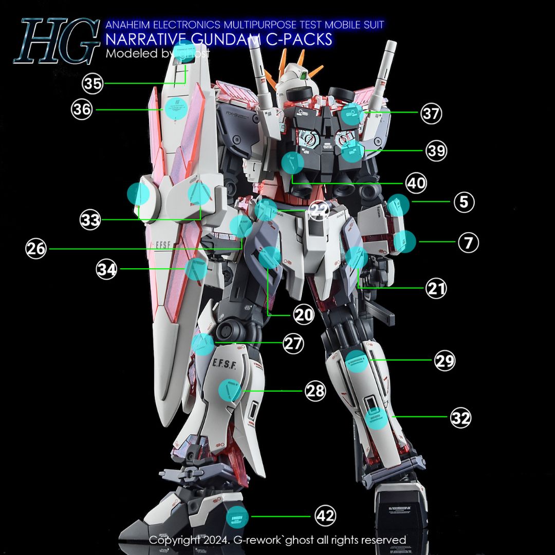 G-Rework Decal - [HG] RX-9/C NARRATIVE GUNDAM C-PACK
