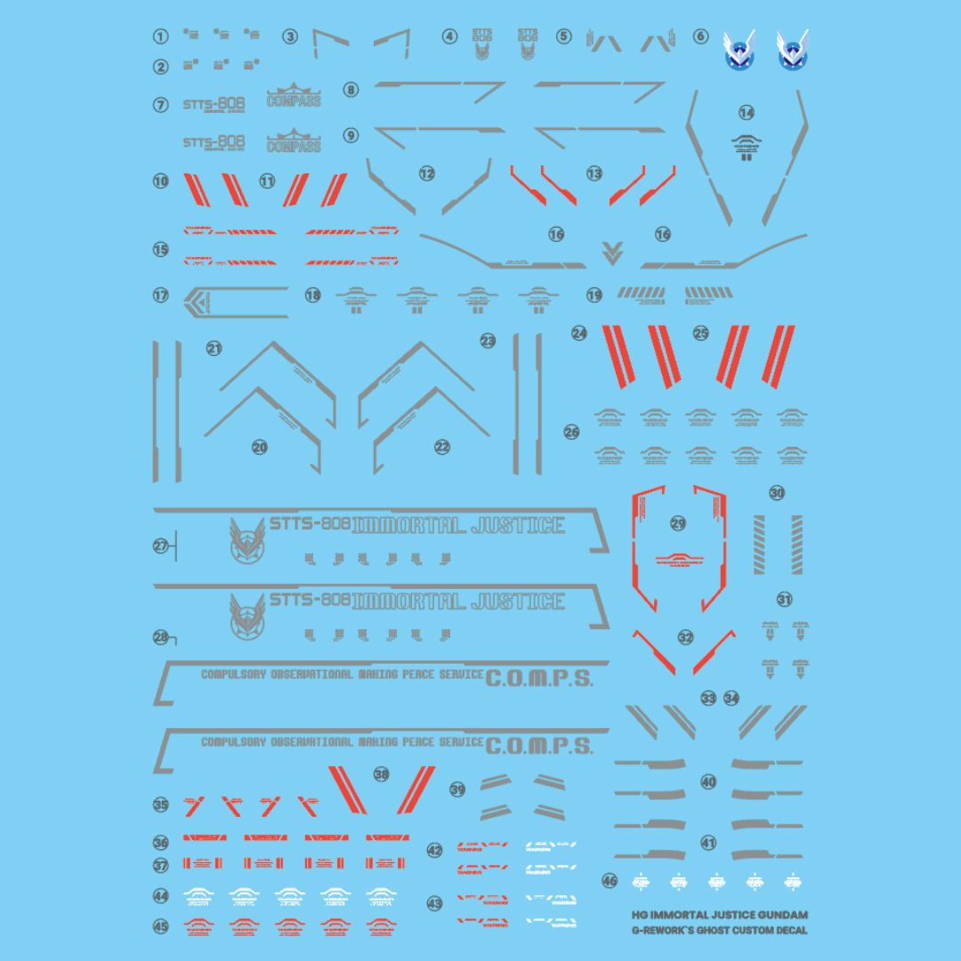 G-Rework Decal - [HG] SEED IMMORTAL JUSTICE GUNDAM