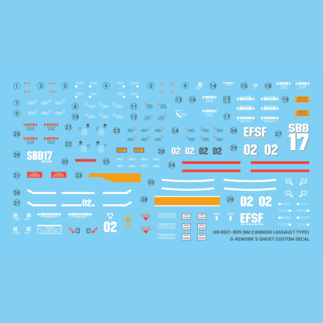 G-Rework Decal - [HG] RGC-08S GM CANNON (SPACE ASSAULT)
