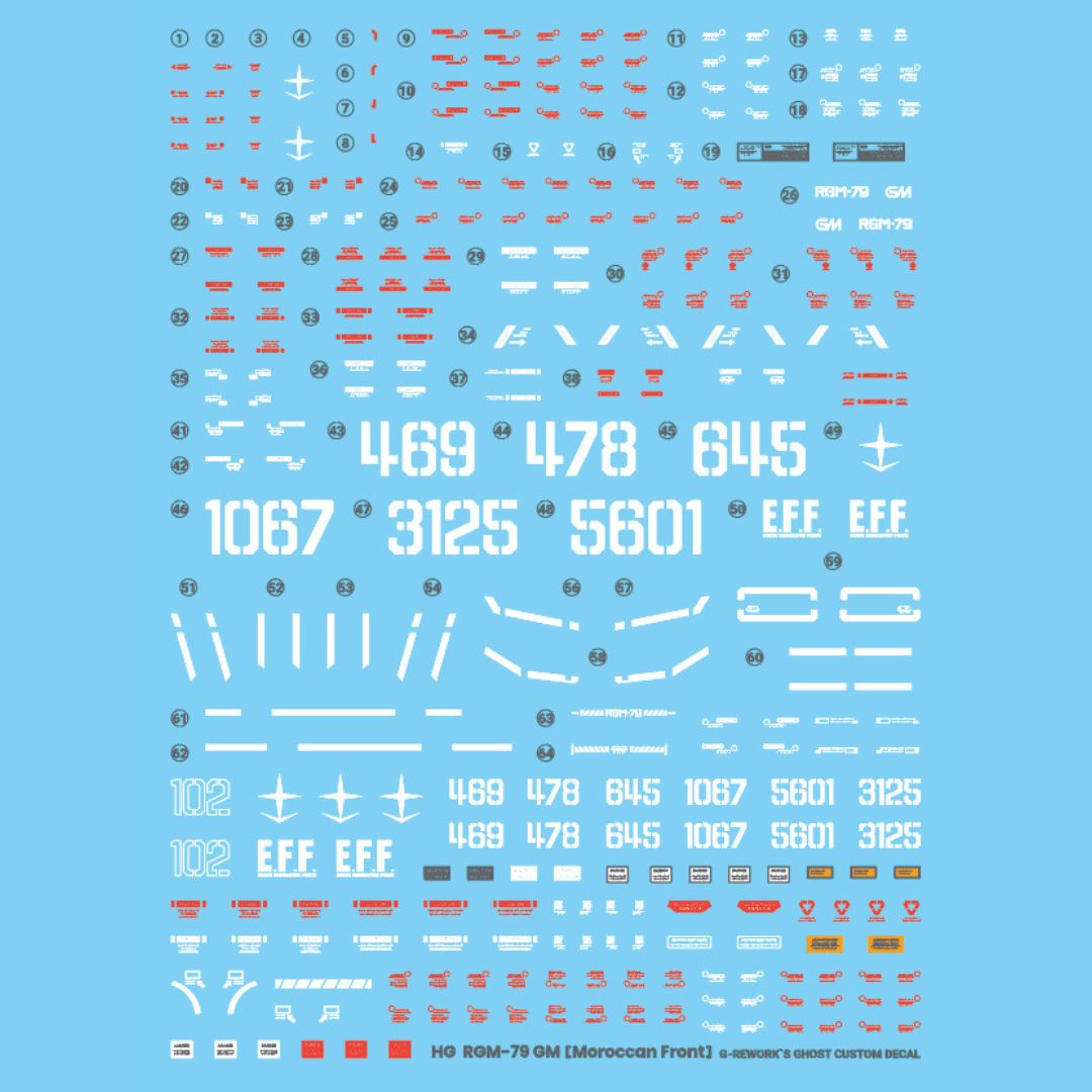 G-Rework Decal - [HG] RGM-79 GM  [ MOROCCAN FRONT TYPE ]