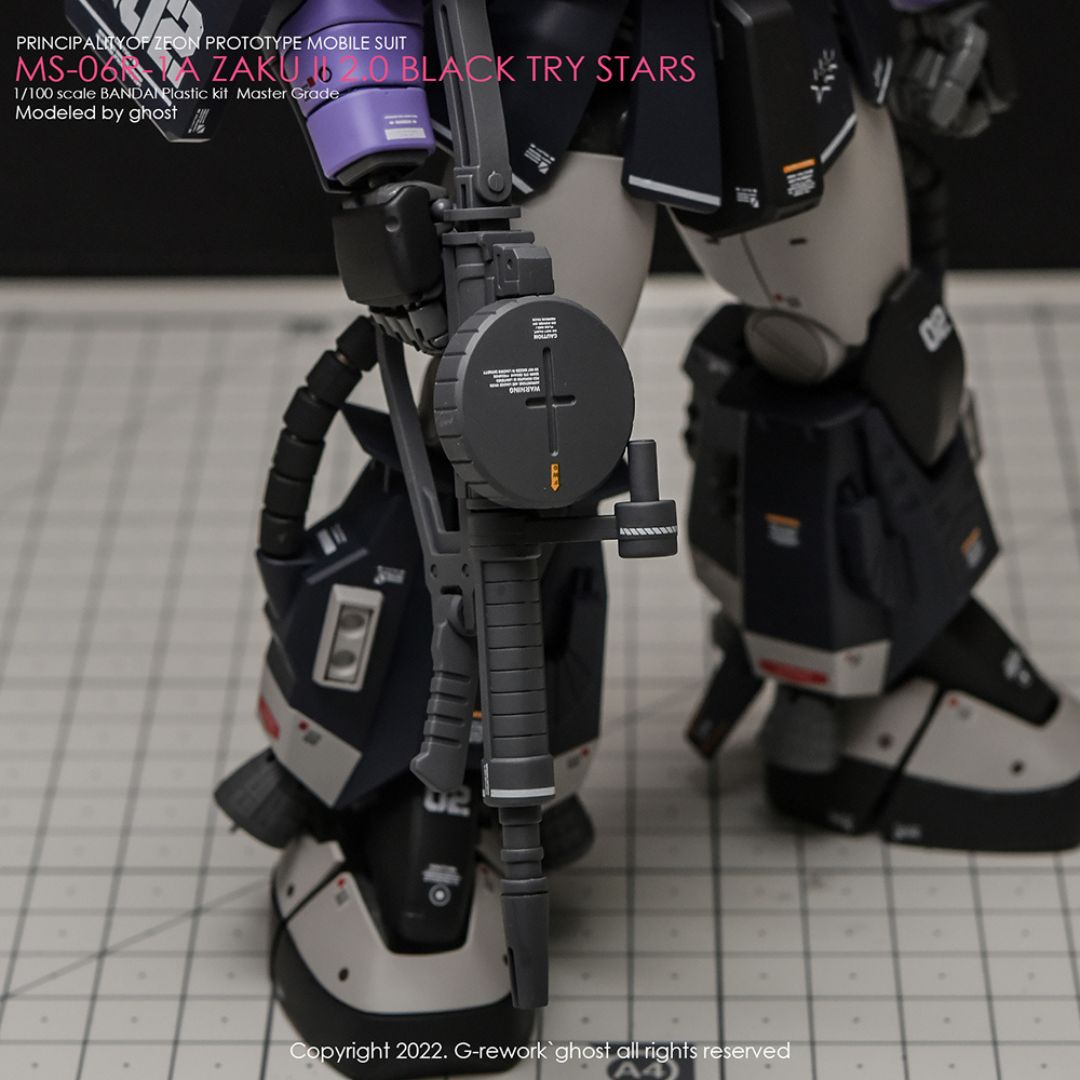 G-Rework Decal - [MG] MS-06R-1A ZAKU II BLACK TRY STARS
