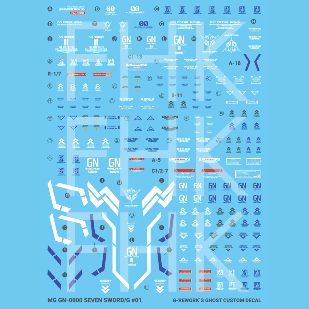 G-Rework Decal - [MG] OO GUNDAM [SEVEN SWORD]