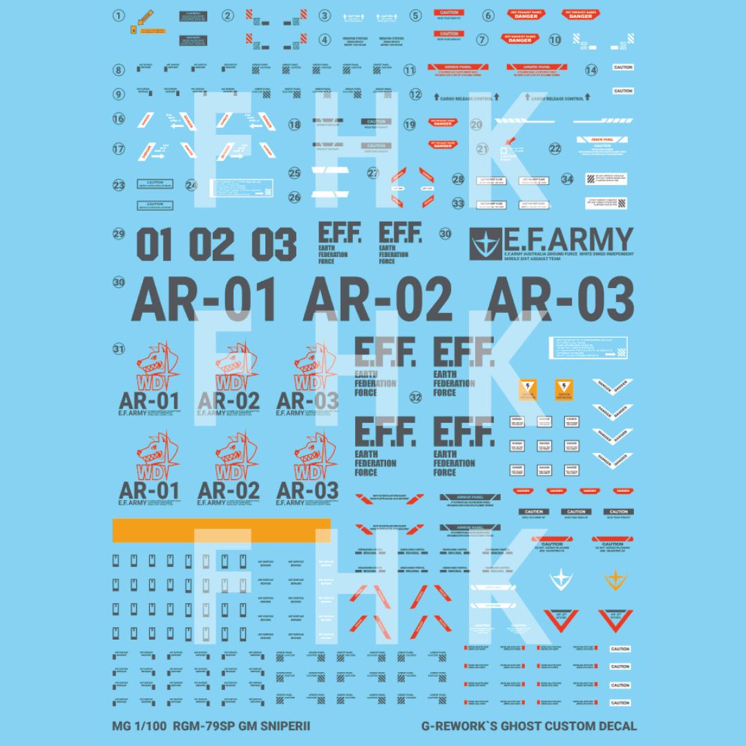 G-Rework Decal - [MG] RGM-79SP GM SNIPER II [ WHITE DINGO ]