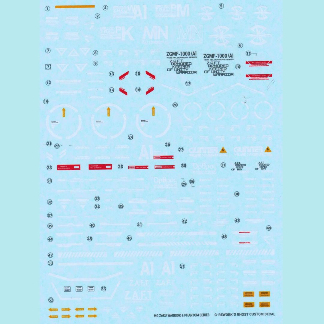 G-Rework Decal - [MG] GUNNER ZAKU WARRIOR