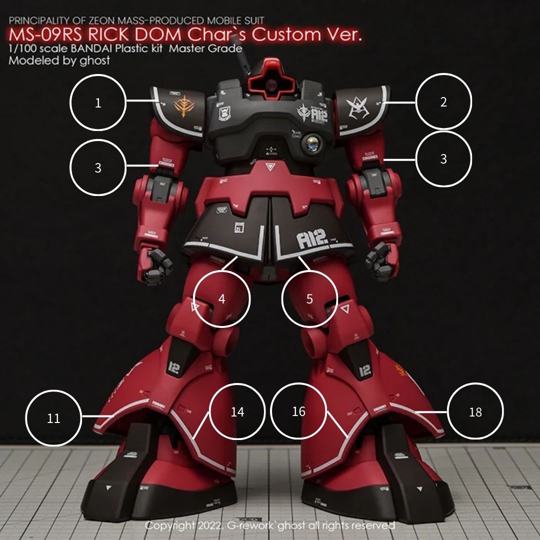 G-Rework Decal - [MG] MS-09RS RICK DOM 1.5 CHAR's VER.