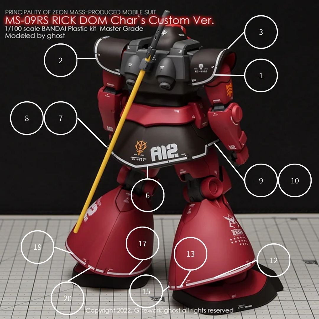 G-Rework Decal - [MG] MS-09RS RICK DOM 1.5 CHAR's VER.