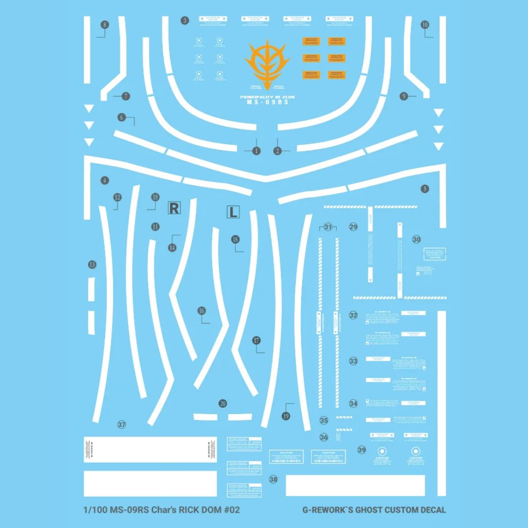 G-Rework Decal - [MG] MS-09RS RICK DOM 1.5 CHAR's VER.