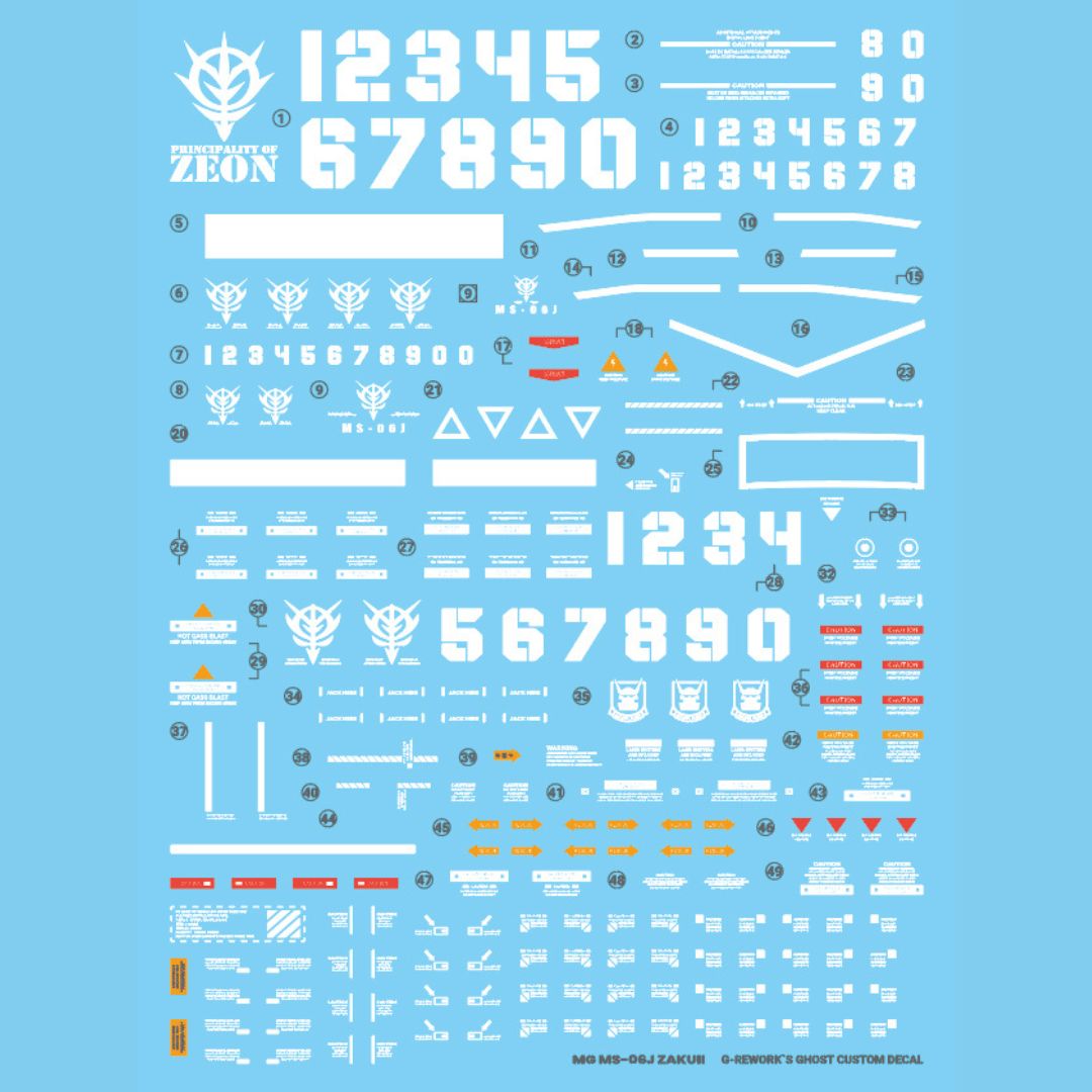 G-Rework Decal - [MG] MS-06S/J ZAKU II 2.0
