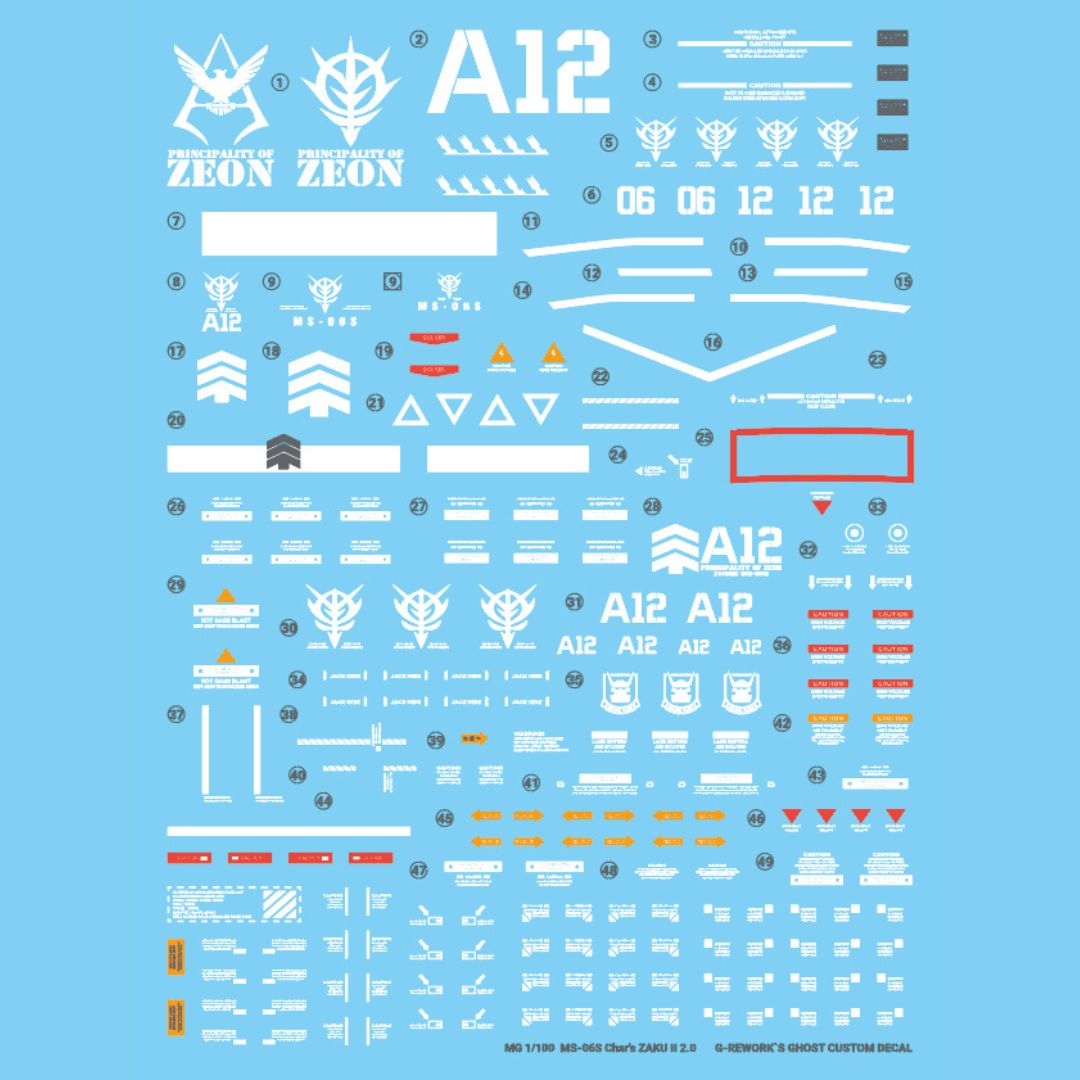 G-Rework Decal - [MG] MS-06S CHAR`S ZAKU II 2.0