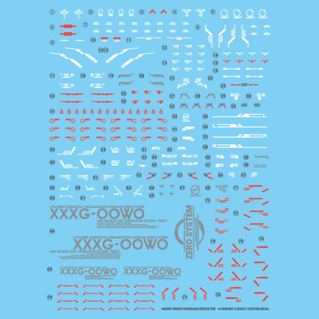 G-Rework Decal - [MGSD] XXXG-00W0 WING GUNDAM ZERO EW