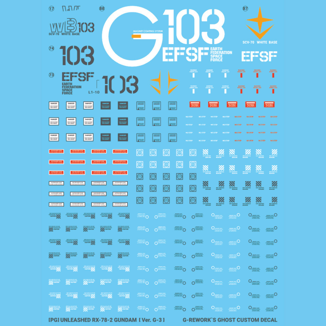 G-Rework Decal - [PG] UNLEASHED RX-78-2 GUNDAM G3 VER