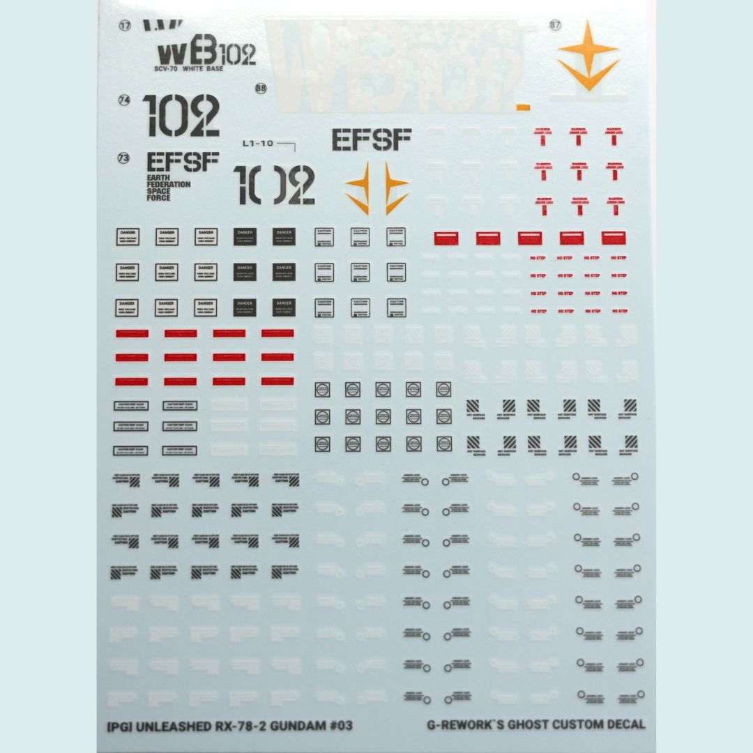 G-Rework Decal - [PG] UNLEASHED RX-78-2 GUNDAM