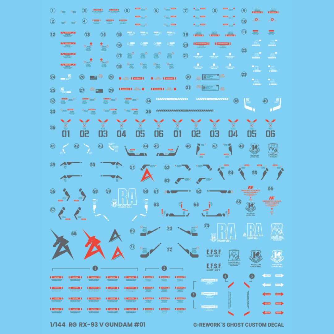 G-Rework Decal - [RG] RX-93 V GUNDAM