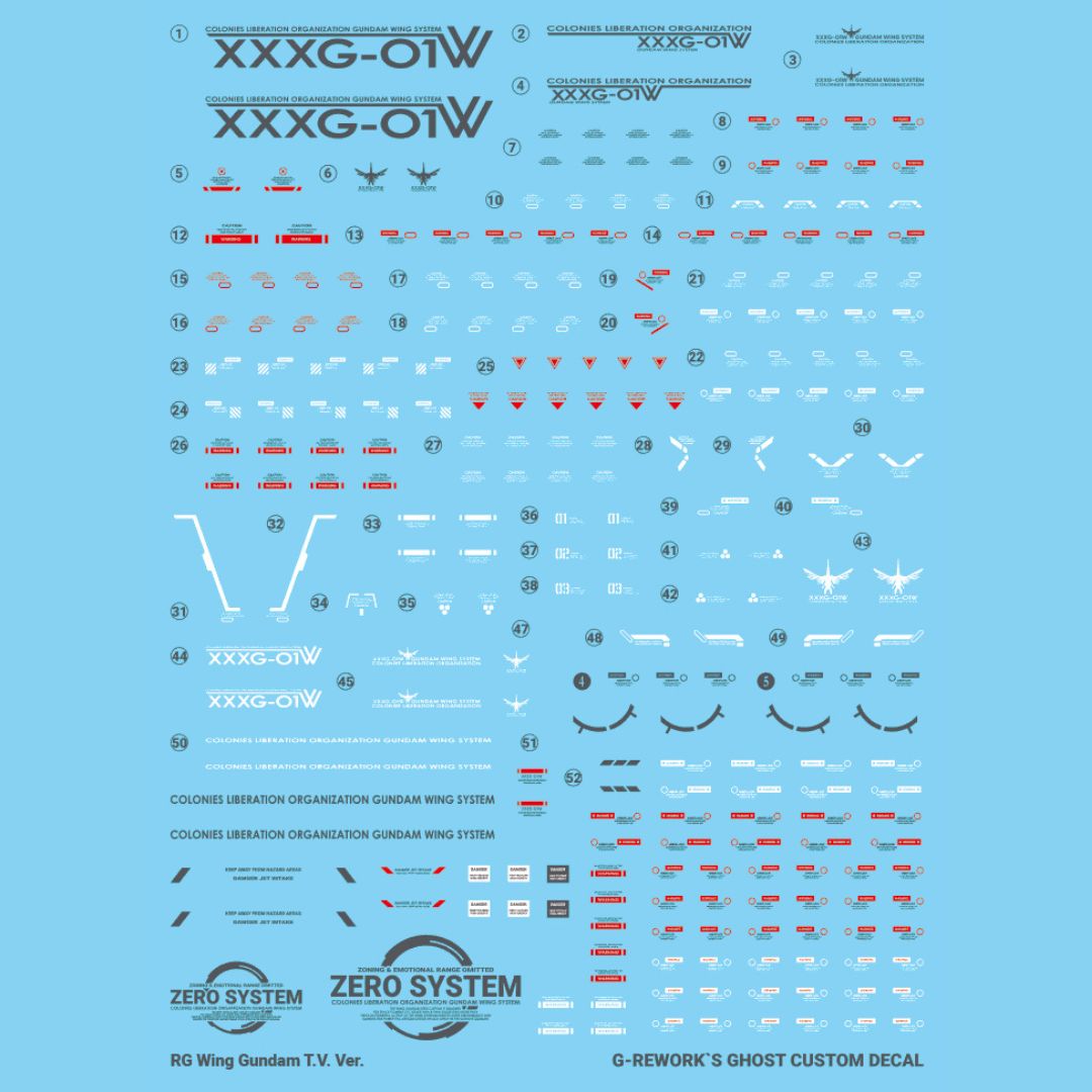 G-Rework Decal - [RG] XXXG-O1W WING GUNDAM TV.VER