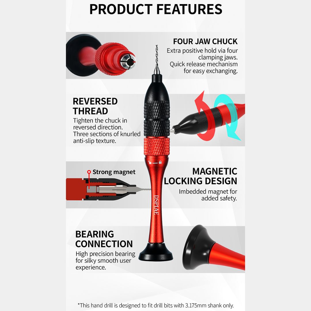 DSPIAE AT-SHD Aluminum Alloy Hand Drill Set