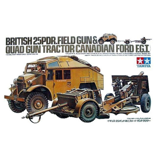 TAMIYA 1/35 British 25 PDR Field Gun & Quad Gun Tractor (35044)