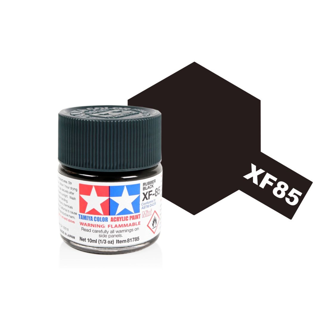 TAMIYA Acrylic Mini XF-85 Rubber Black 10ml #81785