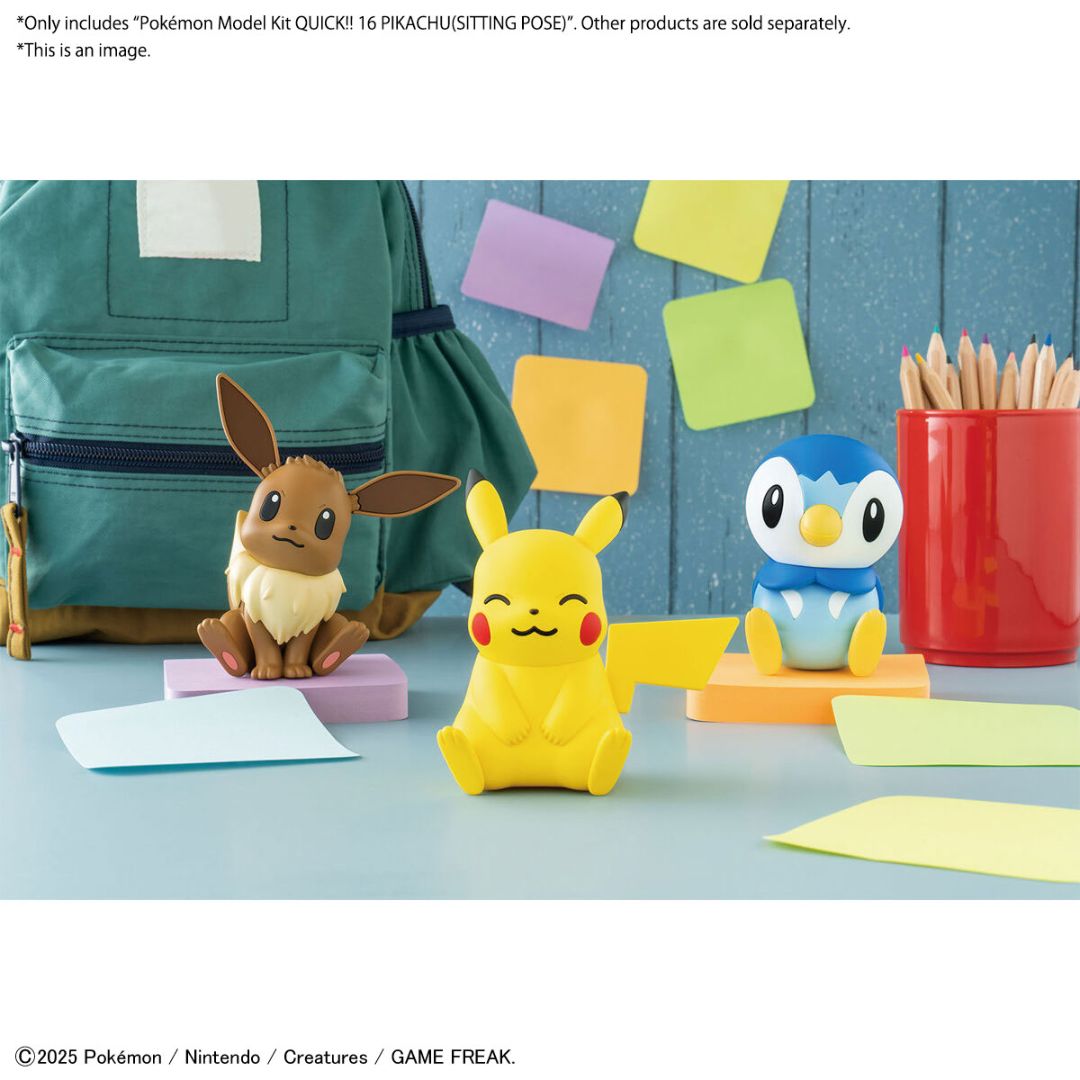 Bandai Pokemon Plastic Model Collection Quick !! 16 Pikachu (Sitting Pose)