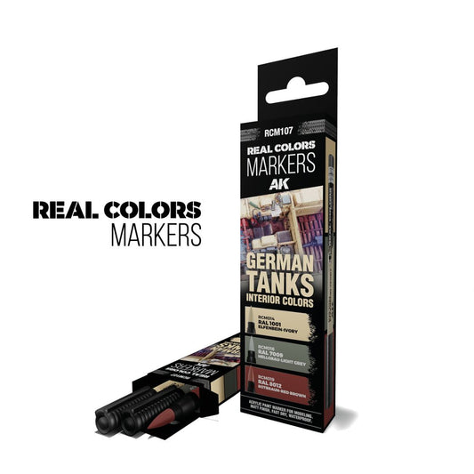 AK Interactive Real Colors Markers Set RCM107 - German Tanks Interior Colors