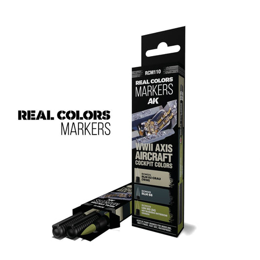 AK Interactive Real Colors Markers Set RCM110 - WWII Axis Aircraft Cockpit Colors