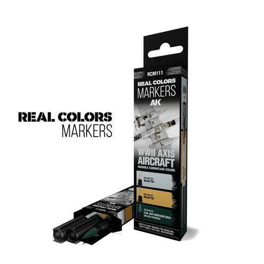AK Interactive Real Colors Markers Set RCM111 - WWII Axis Aircraft Squiggle Camouflage Colors