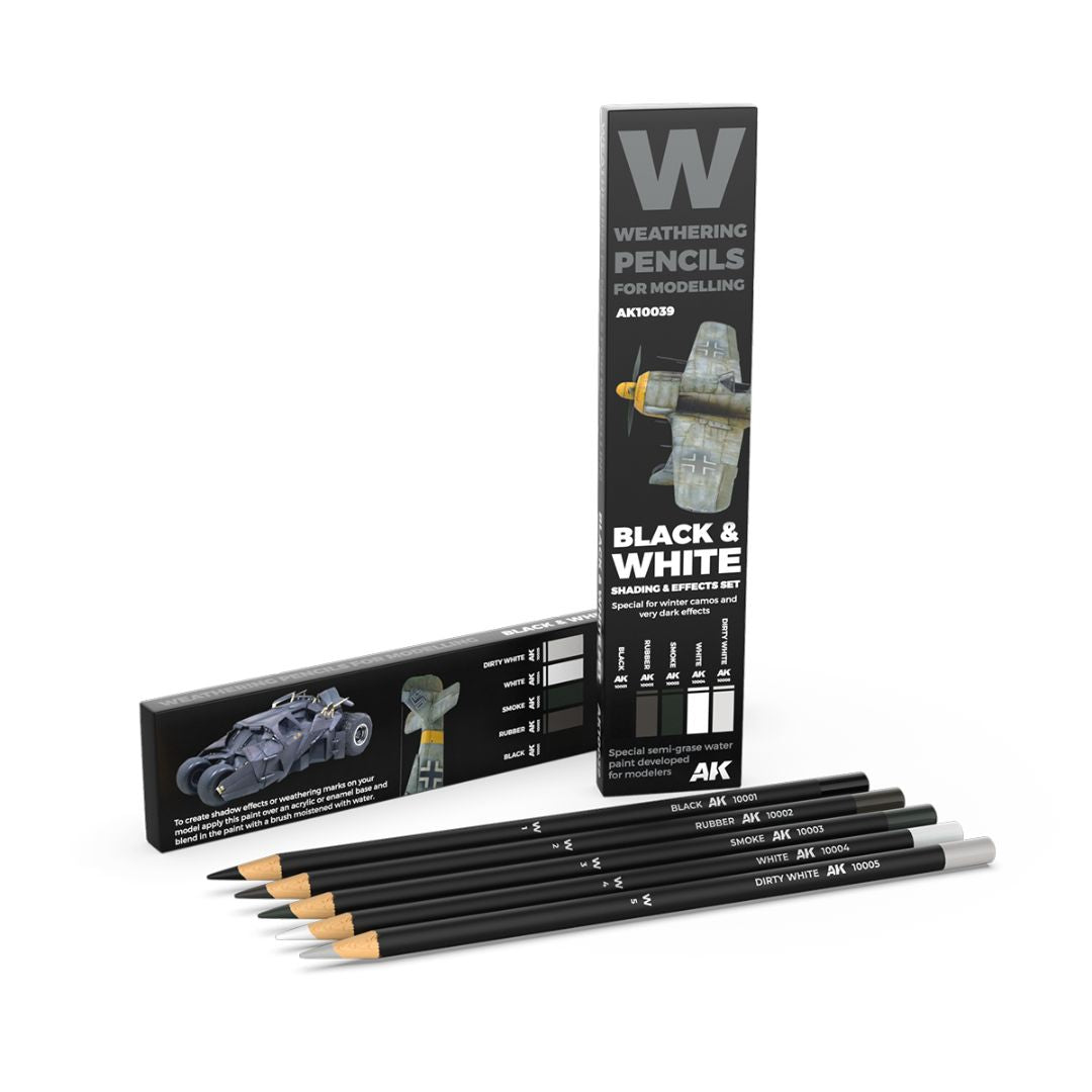AK Interactive Weathering Pencil Set AK10039 - Black And White