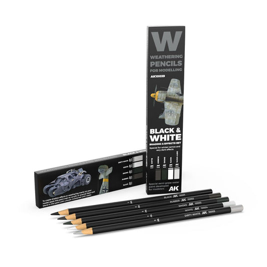 AK Interactive Weathering Pencil Set AK10039 - Black And White