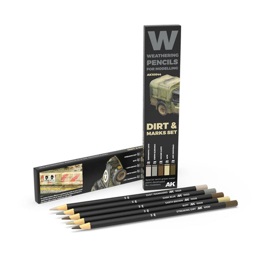 AK Interactive Weathering Pencil Set AK10044 - Splashes. Dirt And Stains