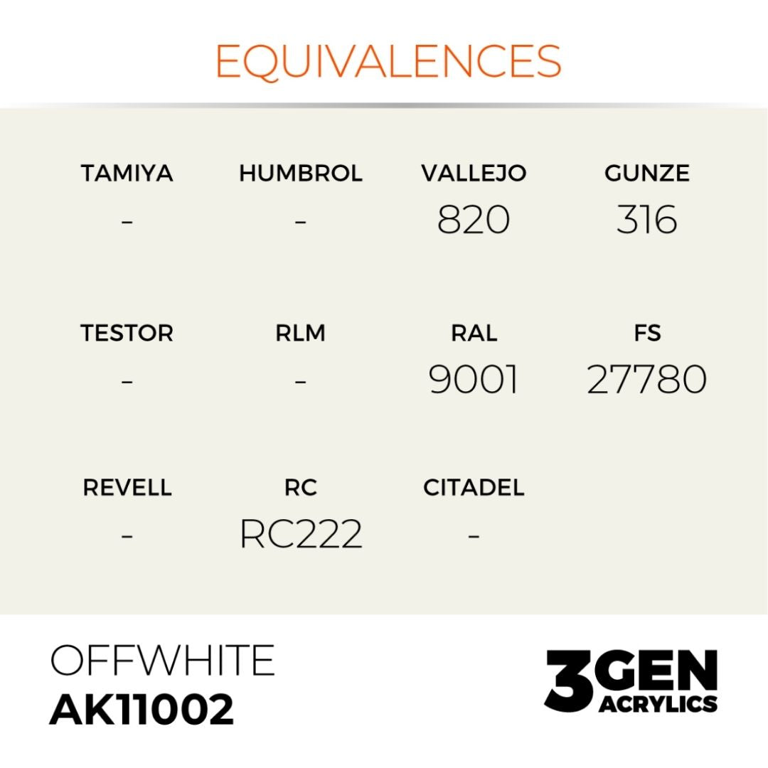 AK Interactive 3 Gen Acrylics AK11002 Offwhite 17ml