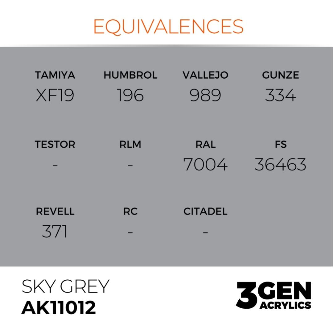 AK Interactive 3 Gen Acrylics AK11012 Sky Grey 17ml