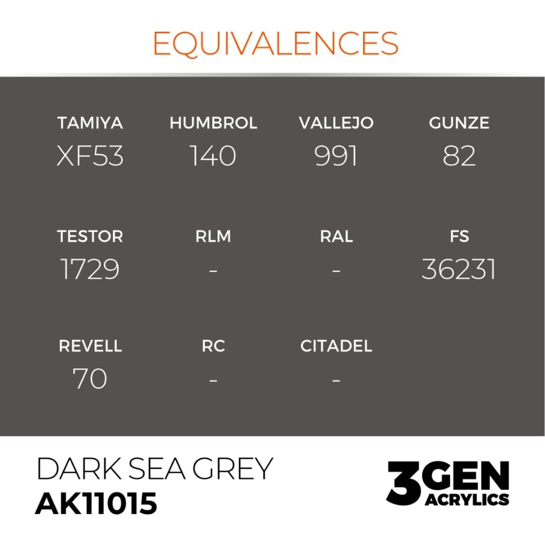 AK Interactive 3 Gen Acrylics AK11015 Dark Sea Grey 17ml