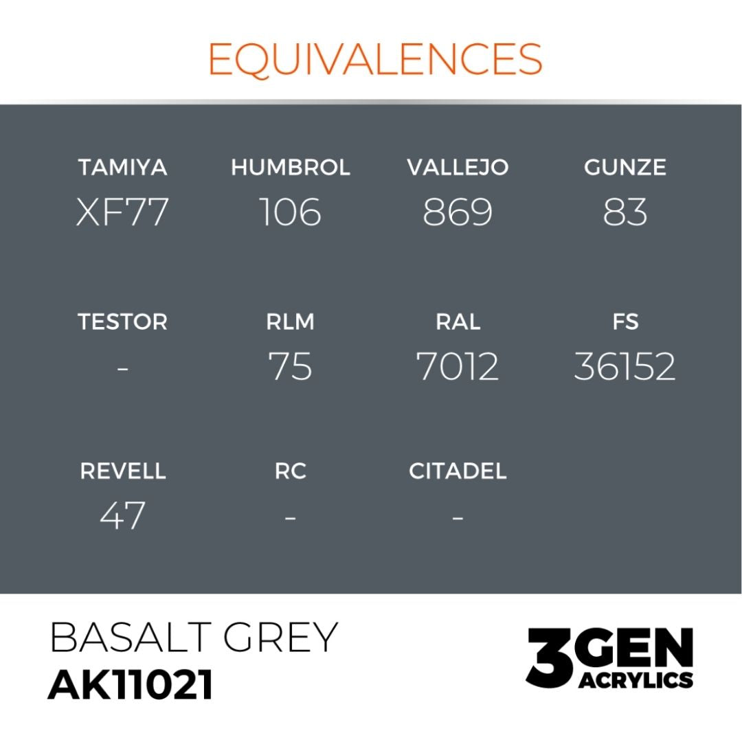 AK Interactive 3 Gen Acrylics AK11021 Basalt Grey 17ml